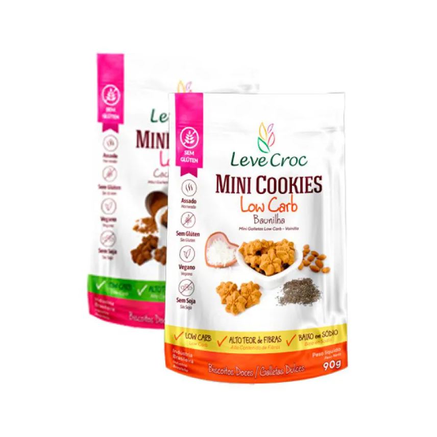 Leve Croc Kit 2 Cookies sem Glúten Leve Croc: Cacau, Baunilha