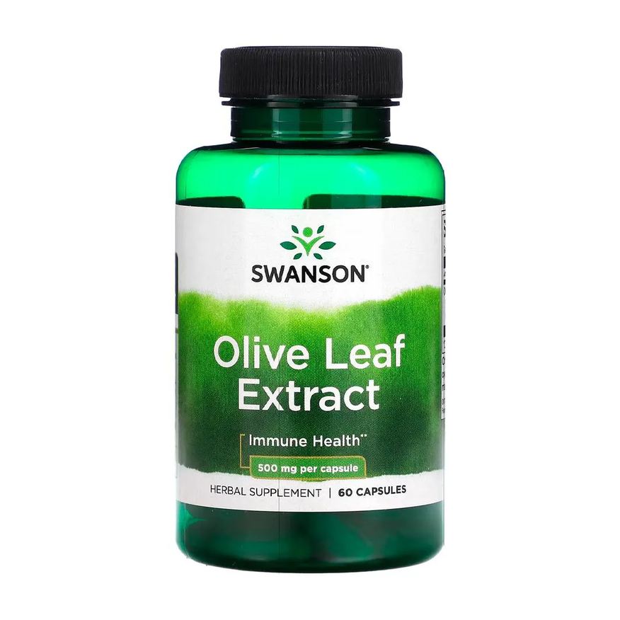 Swanson Extrato Folha Oliveira 500mg 60 Cápsulas Importado