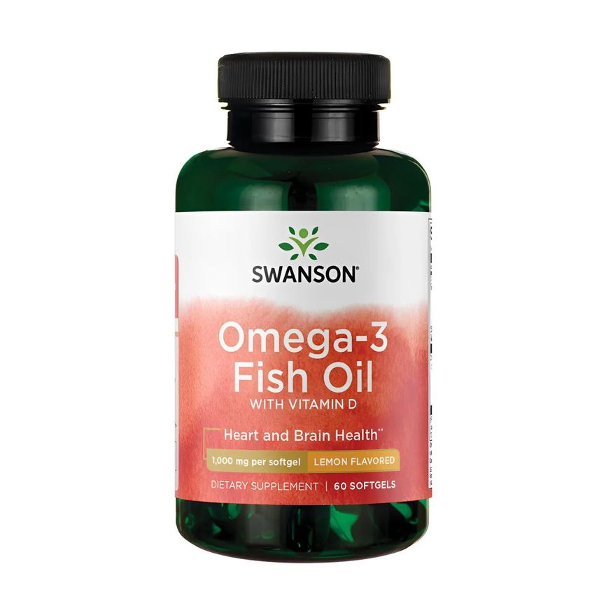 Swanson Óleo Peixe Ômega-3 1000mg 60 Softgel Importado