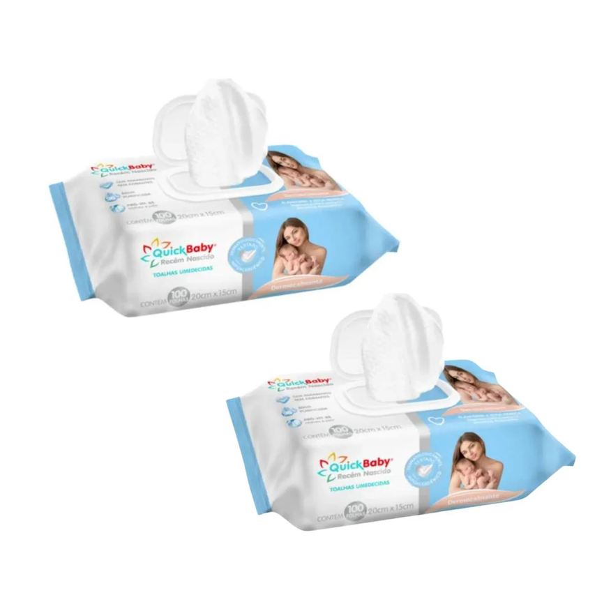 Hygieline Kit C2 Toalhas Umedecidas Quick Baby 100un Cada