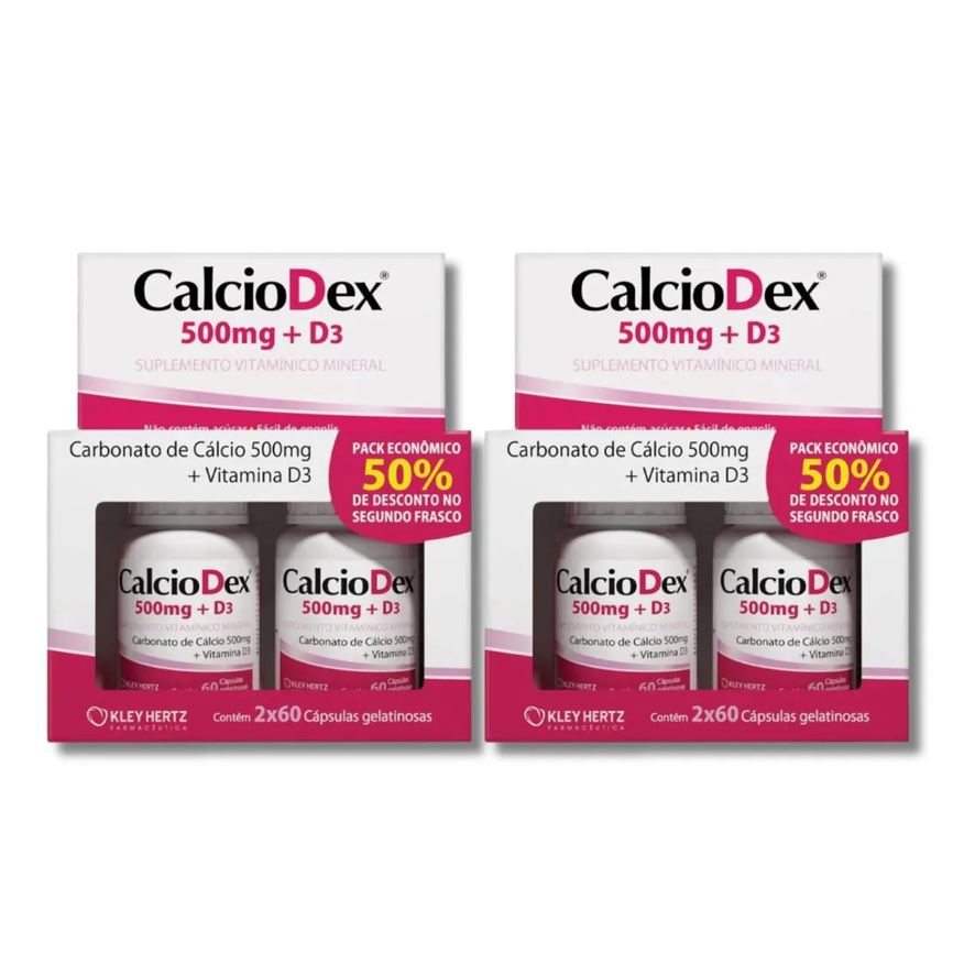 Kley Hertz Kit C2 Suplemento Calciodex 500mg + D3 - Hertz