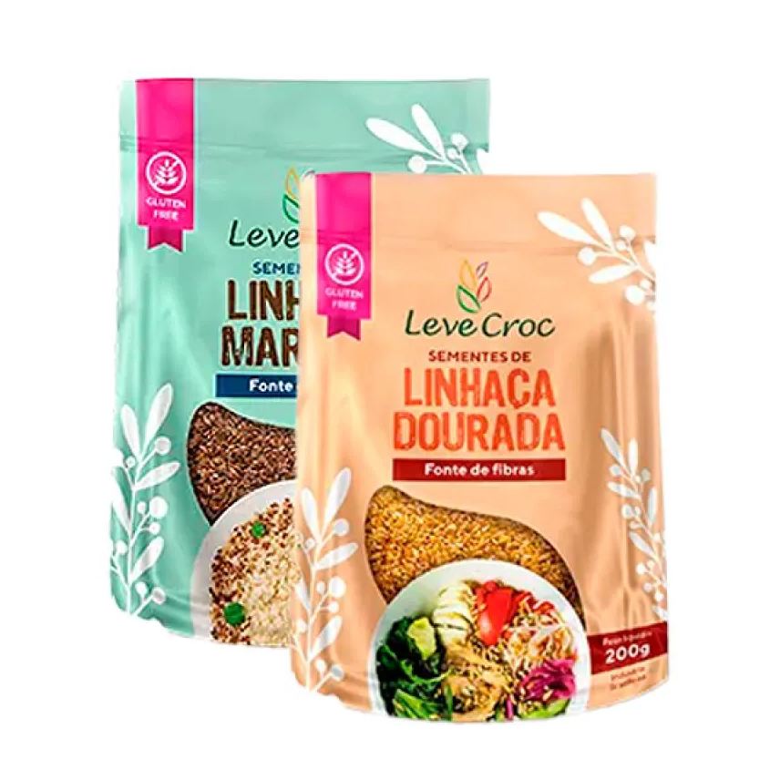 Leve Croc Kit 2 Linhaças Sem Glúten Leve Croc: Marrom, Dourada