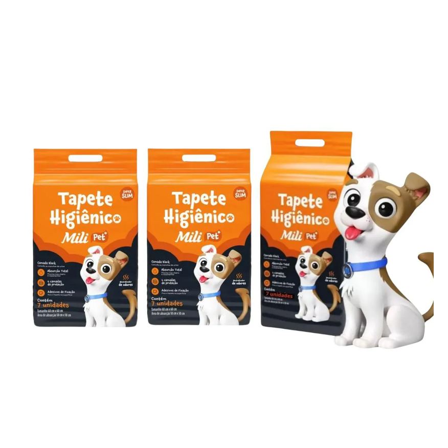 C3 Kit Tapete Higiênico C/ 7 Unidades - Mili Pet