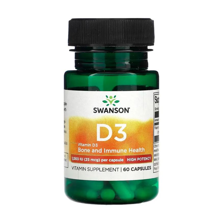 Swanson Vitamina D3 25mcg 60 Cápsulas Importado