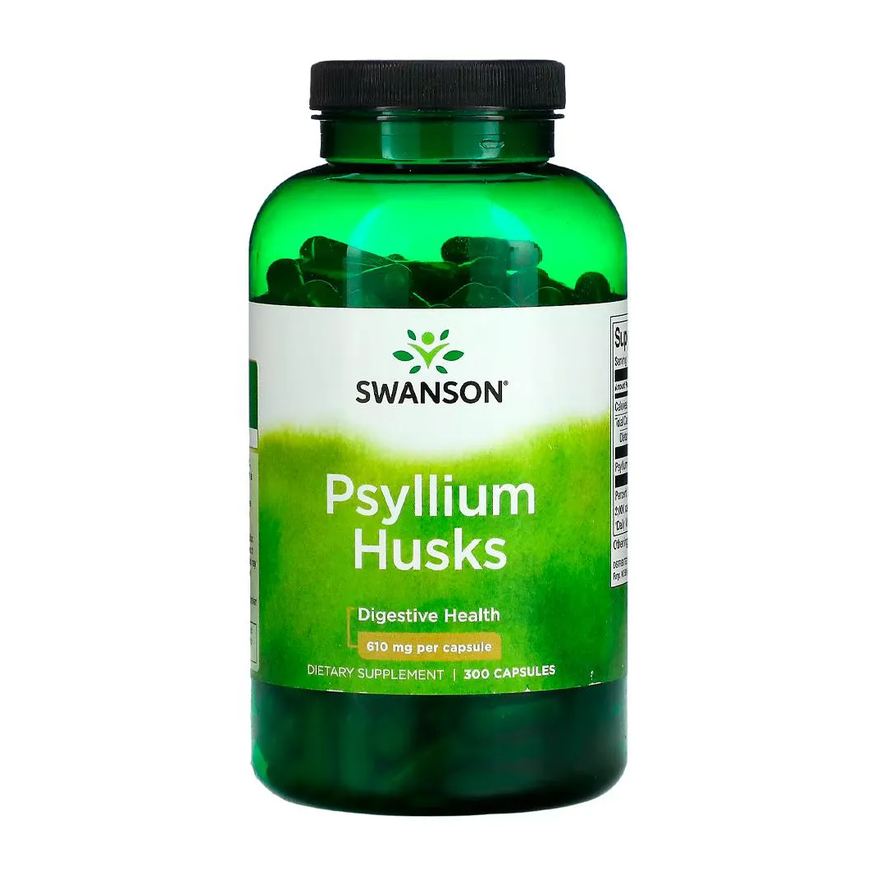 Swanson Cascas de Psyllium 610mg 300 Cápsulas Importado