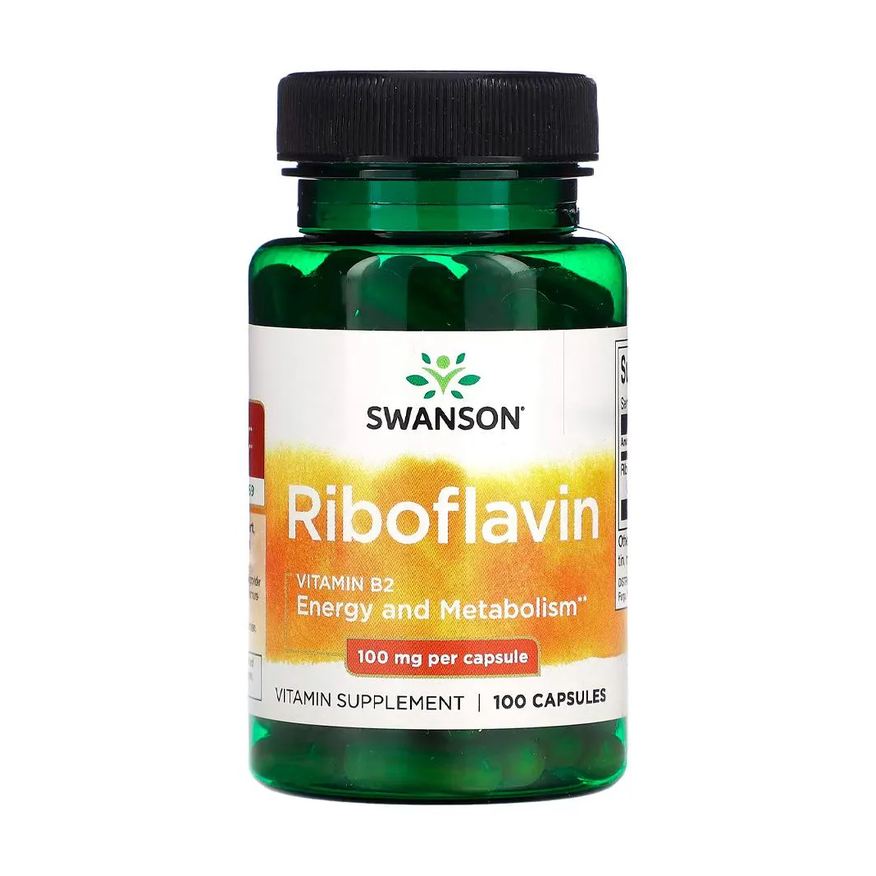 Swanson Vitamina B-2 Riboflavina 100mg 100 Cápsulas Importado