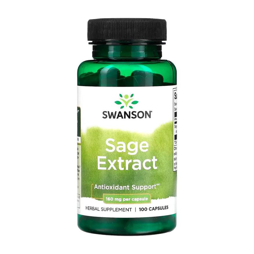 Swanson Extrato de Sálvia 160mg 100 Cápsulas Importado