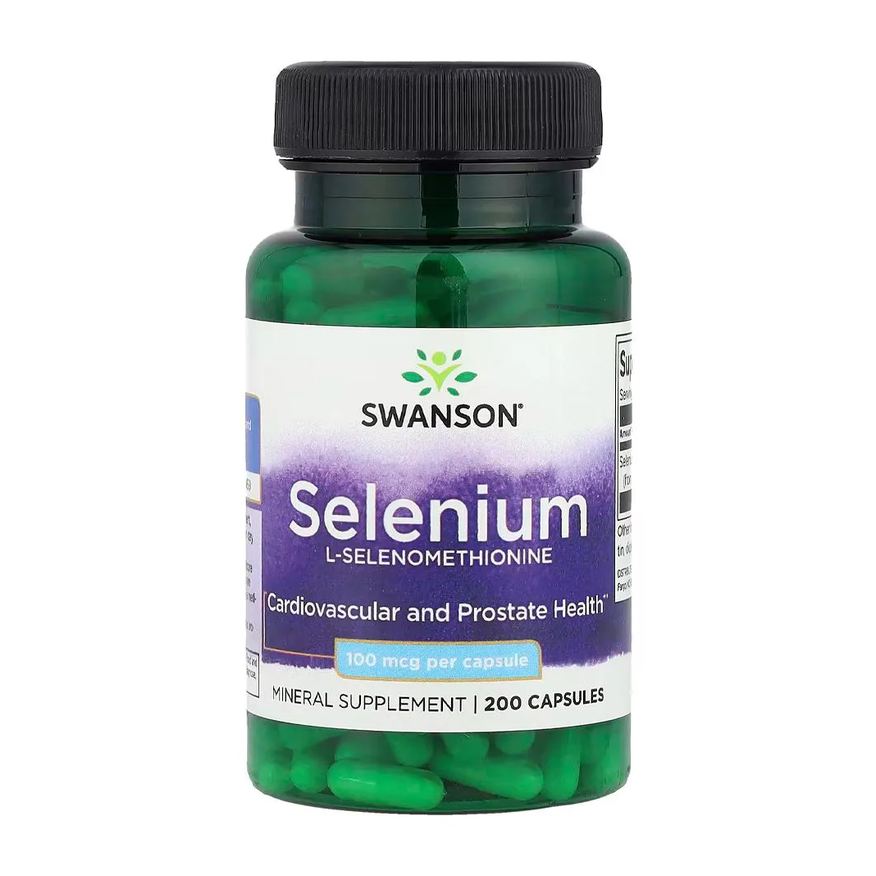 Swanson Selênio 100mcg 200 Cápsulas Importado