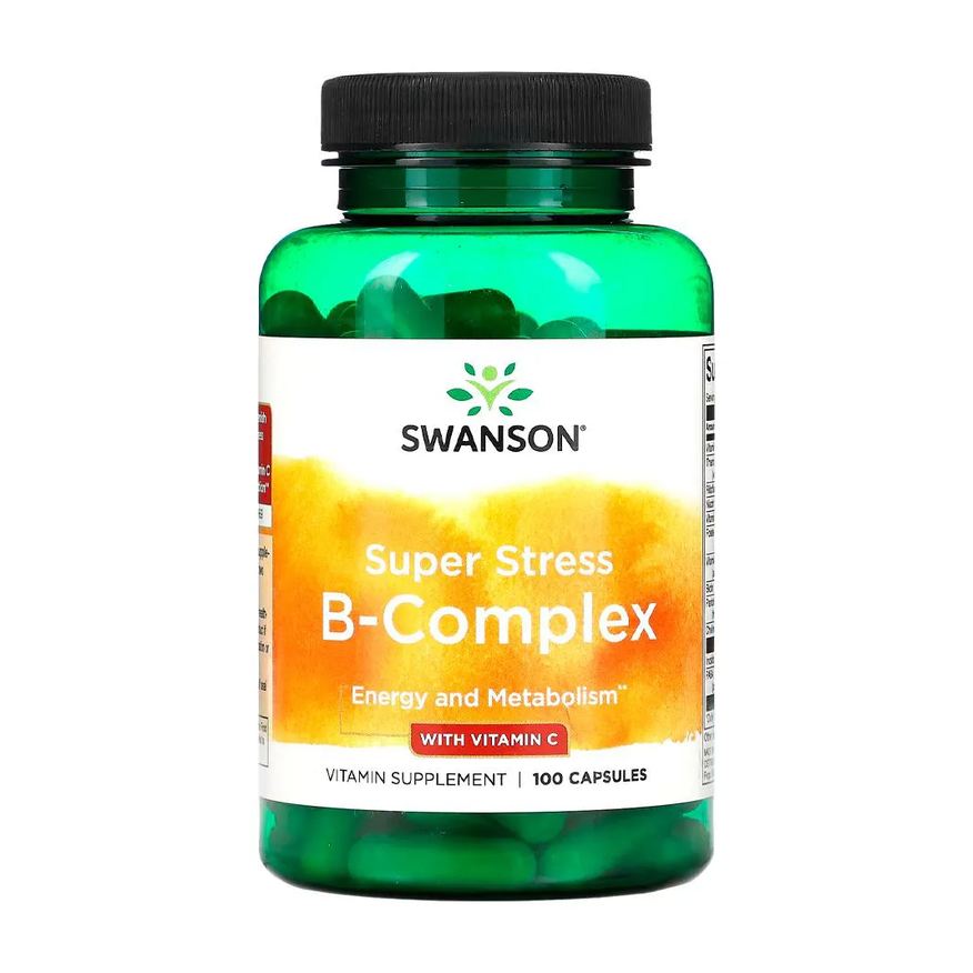 Swanson Complexo B com Vitamina C 100 Cápsulas Importado