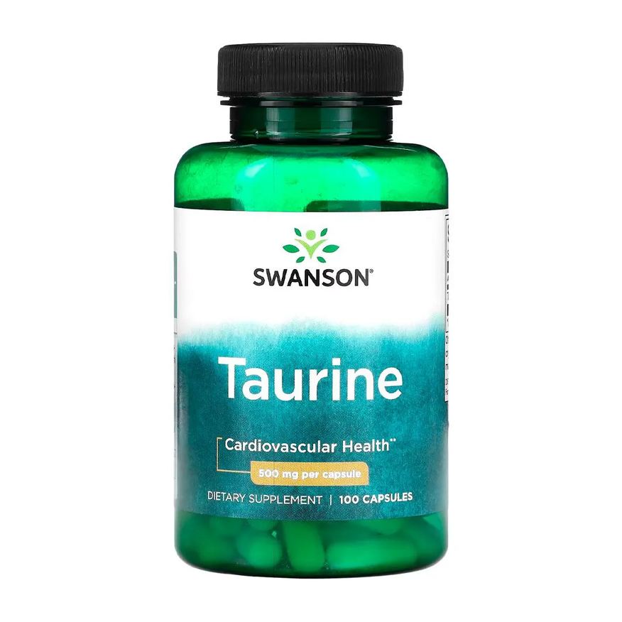 Swanson Taurina 500 mg 100 Cápsulas Importado