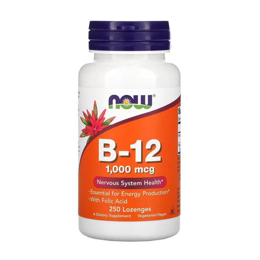 Now Foods Vitamina B-12 1000mcg 250 Pastilhas Importado
