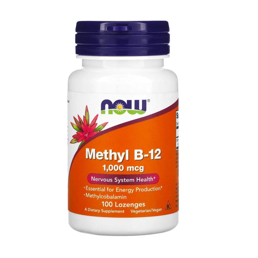 Now Foods Vitamina B-12 1mg com Metilcobalamina Now 100 Past Importado