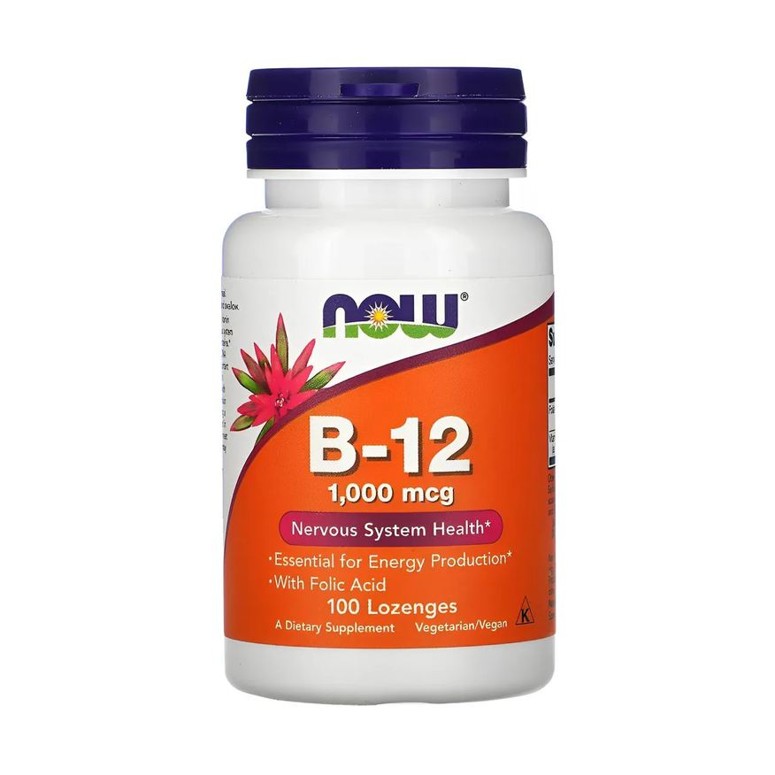 Now Foods Vitamina B-12 1mg e Ácido Fólico 100Past Importado