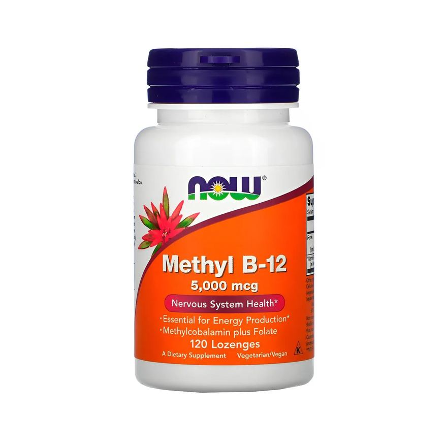 Now Foods Vitamina B12 5g e Metilcobalamina 120Pst Importado