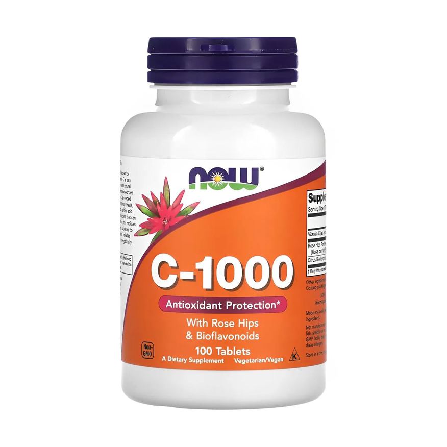 Now Foods Vitamina C 1000mg 100Tab Importado