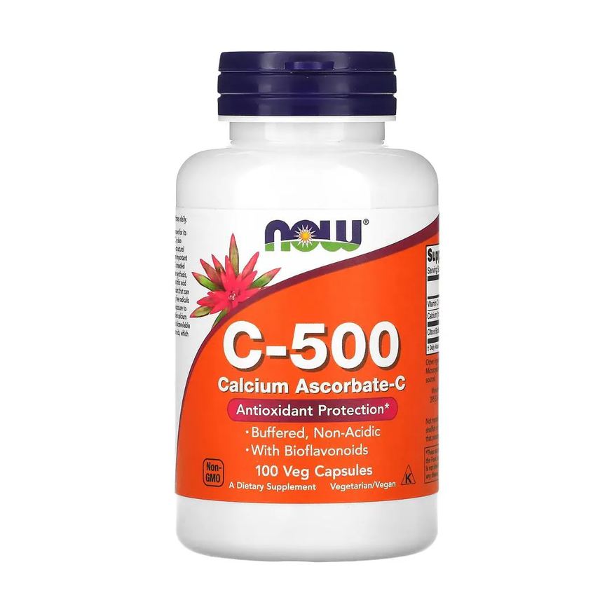 Now Foods Vitamina C-500 Cálcio Ascorbato-C 100Cap Importado