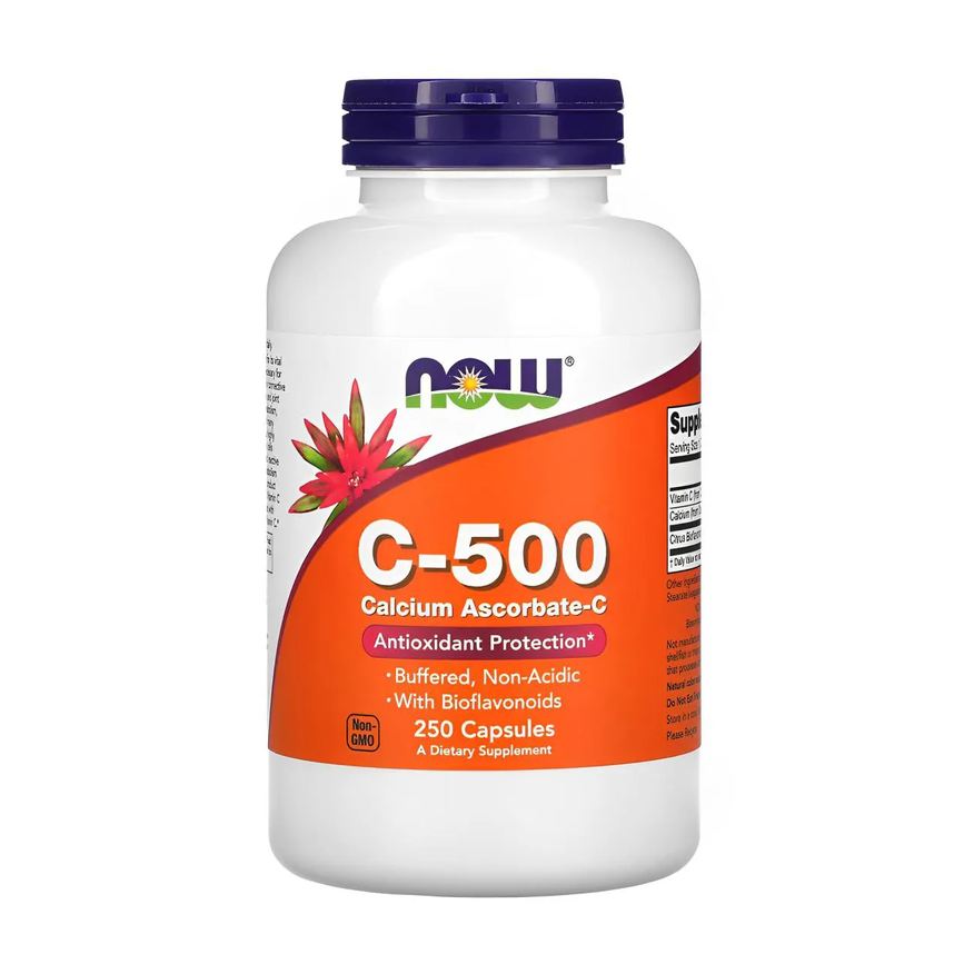 Now Foods Vitamina C-500 Ascorbato Cálcio 250 Cpas Importado