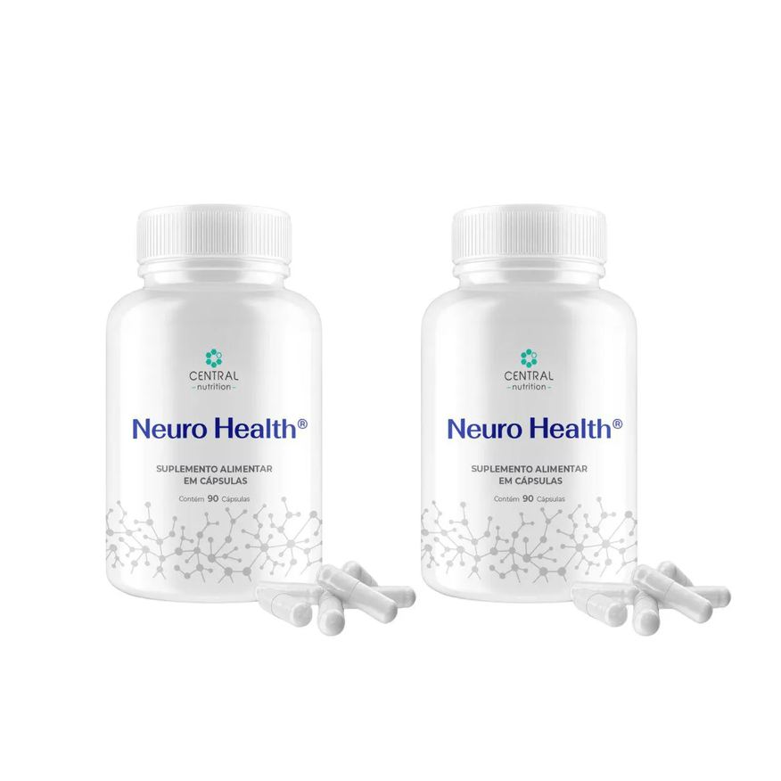 Central Nutrition Kit 2 Neuro Health® - 90 cápsulas Suplemento Vitaminas para Memória