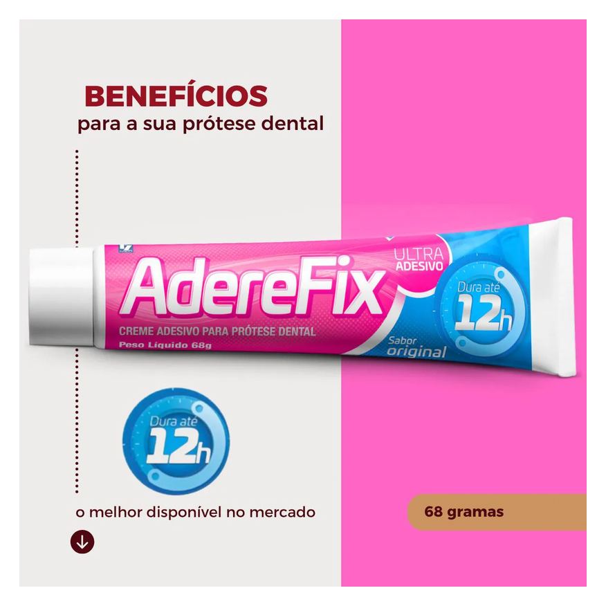 Creme Aderefix Fixador de Protese Dentaria Original 68g(para Dentadura)