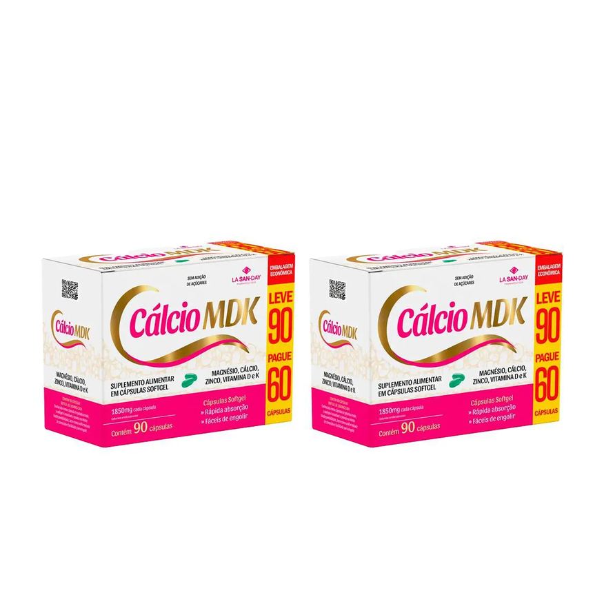 La San Day Kit 2 Suplemento Alimentar Calcio Mdk - 90 cápsulas - La San-day