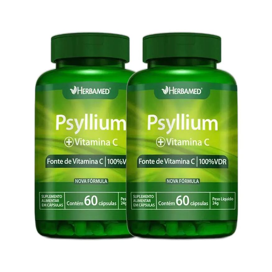 Herbamed Kit 2x Vitamina C Psyllium 60 Cápsulas