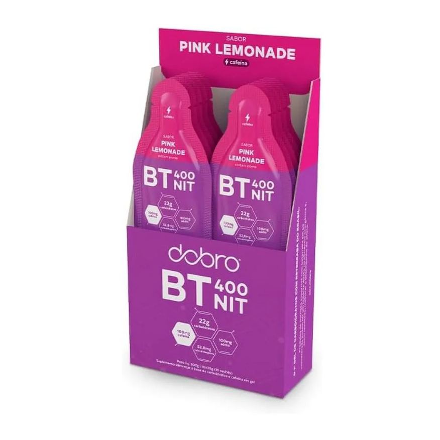 DOBRO BT NITRATO GEL PINK LEMONADE COM CAFEINA E CITRULINA (10 SACHêS) - DOBRO