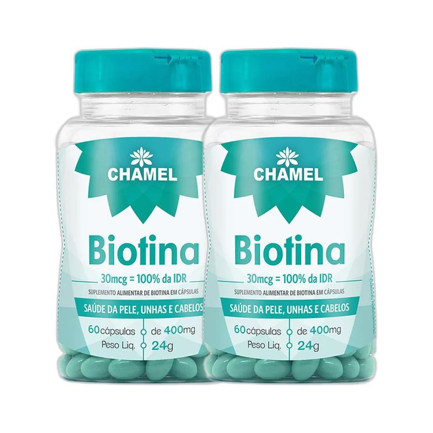 Chamel Kit 2x Vitamina Biotina 60 cápsulas 400mg