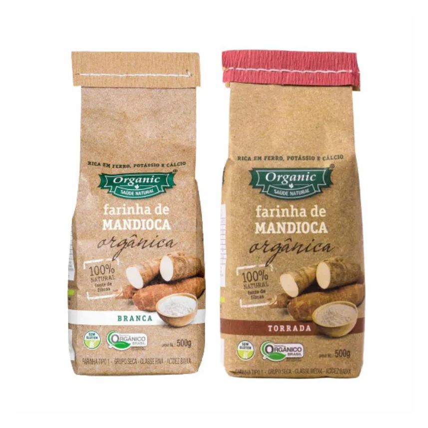 Organic Kit 2 Farinha de Aipim 500g: Branca, Torrada