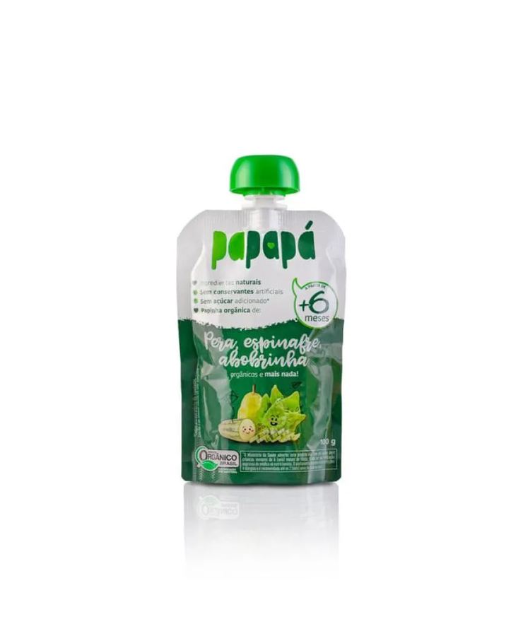 PAPAPá PAPINHA PERA ESPINAFRE ABOBRINHA 100g