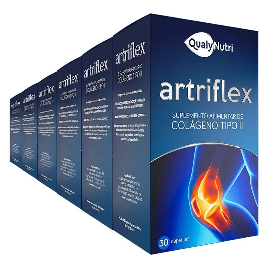 Qualynutri Kit 6x Artriflex Colágeno Tipo 2 40mg C/ 30 Cada Qualy Nutri