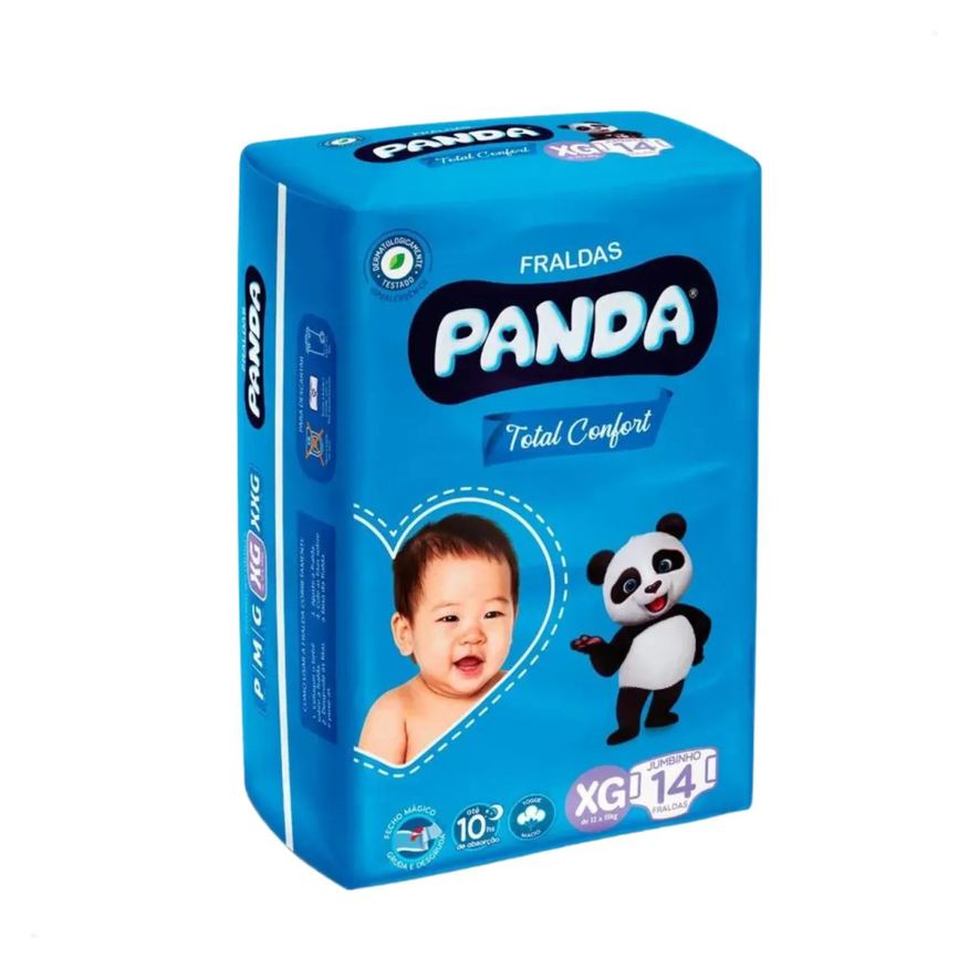Fralda Descart Infantil Panda Total Confort Jumbo Xg 14 Unid