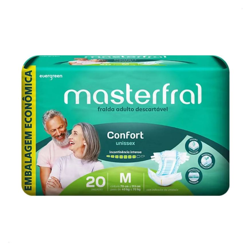 Masterfral Confort Media Fralda Geriátrica Adulto com 20 Und