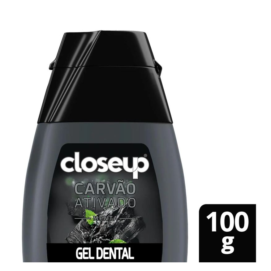 Closeup Gel Dental Branco Radiante Carvão Ativado e Menta 100g