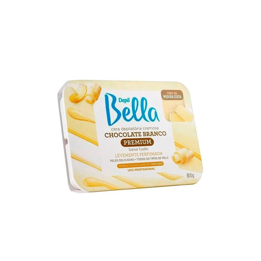 Depil Bella Cera Quente Depilatória Chocolate Branco 800g
