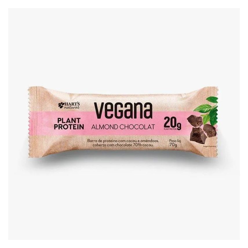 Hart'S Natural Barra de Proteína Vegana Almond Chocolate 70g