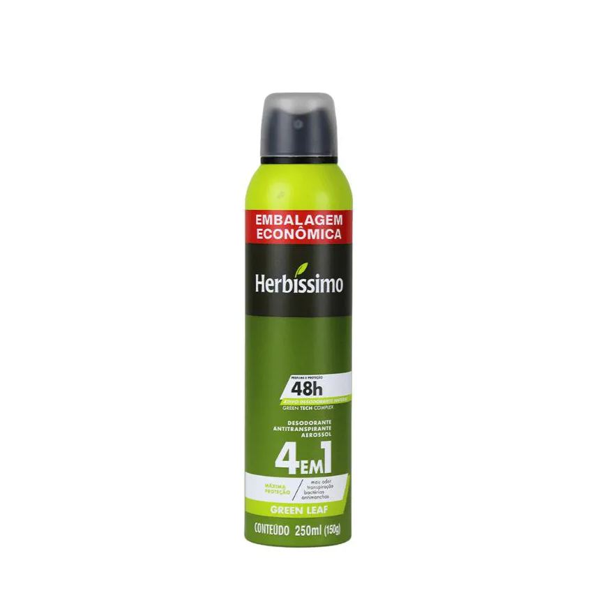 HERBíSSIMO DESODORANTE AEROSOL ANTITRANSPIRANTE GREEN LEAF 250ml