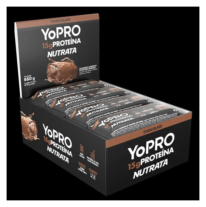 Nutrata Barra Yopro Sabor Chocolate Display 12 Unidades