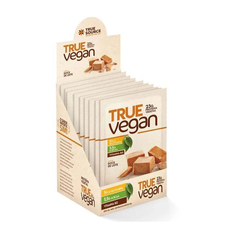 True Whey Protein Vegan Doce de Leite Display 10 Sachês 32g True Source