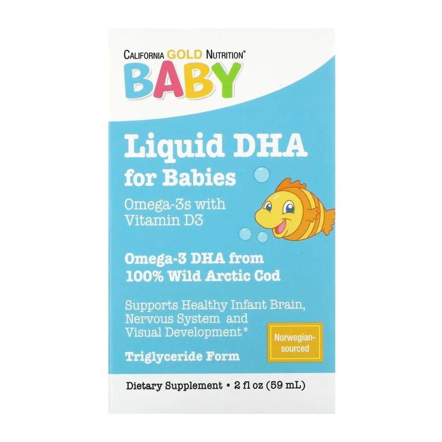 California Gold Nutrition Baby's Dha, Ômega-3 Com Vitamina D3 E Epa, 1.050mg, 59ml (2 Fl Oz)
