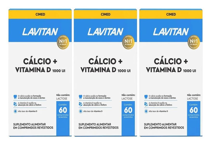 Cimed Kit 3 Lavitan Cálcio + Vitamina D 1.000 UI com 60cpr