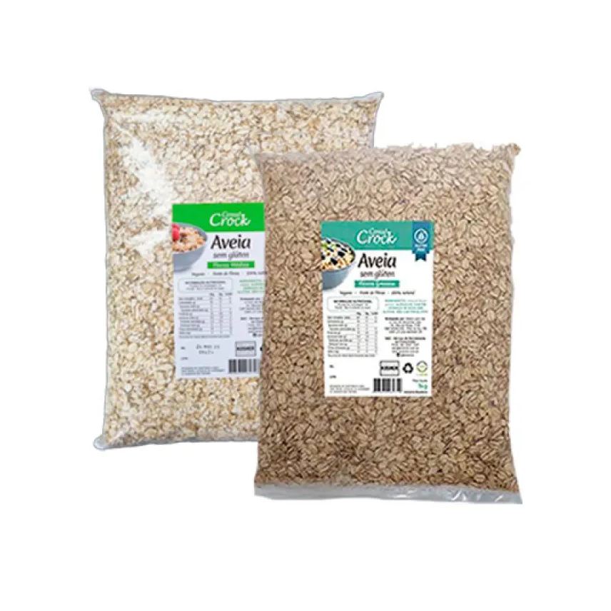 LEVE CROC KIT 2 AVEIA EM FLOCOS SEM GLúTEN 1kg: GROSSOS, MéDIOS