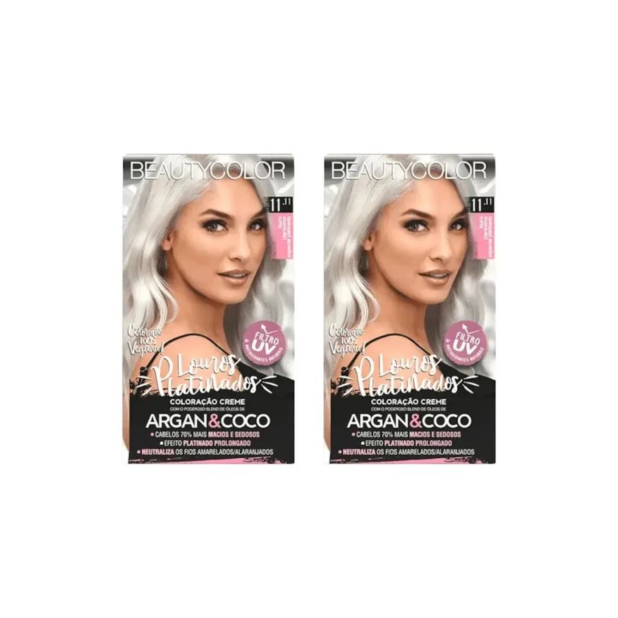 Beauty Color Coloraçao 11.11 Louro Claro Especial Plat - 2un