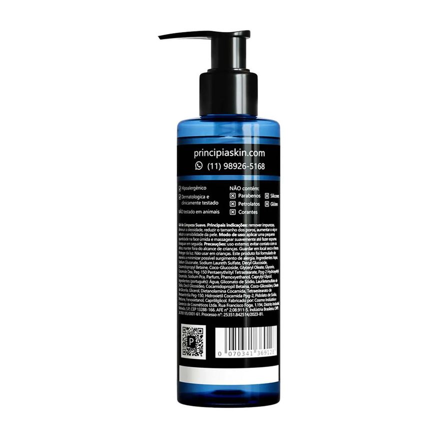 Principia Kit Facial Skincare Gel de Limpeza Suave GL-02 200ml + Sérum Anti-Idade Mix-02 30ml + Creme Hidratante CH-01 50g + Protetor Solar PS-01 FPS
