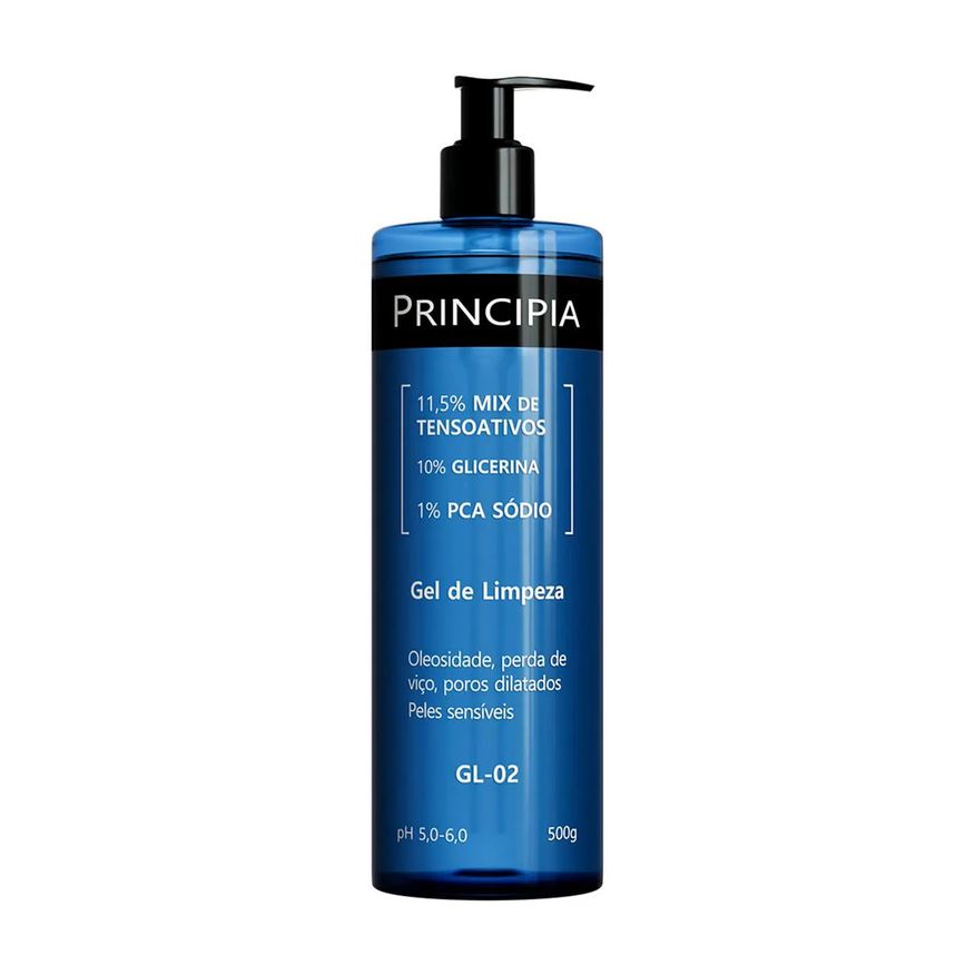 Principia Kit Facial Skincare Gel de Limpeza Suave GL-02 500ml + Sérum Anti-Idade Mix-02 30ml + Creme Hidratante CH-01 50g + Protetor Solar PS-01 FPS