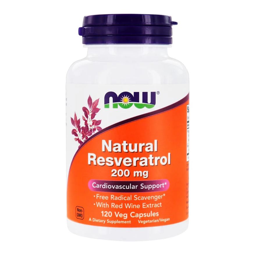 Now Foods Natural Resveratrol 200mg (120 Vcaps)