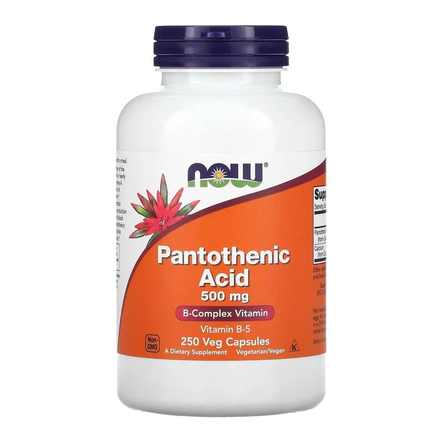 Now Foods Pantothenic Acid Ácido Pantotênico 500mg 250 Vcaps
