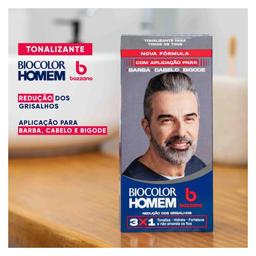 Bozzano Tonalizante de Cabelo Biocolor Homem - Redução dos Grisalhos