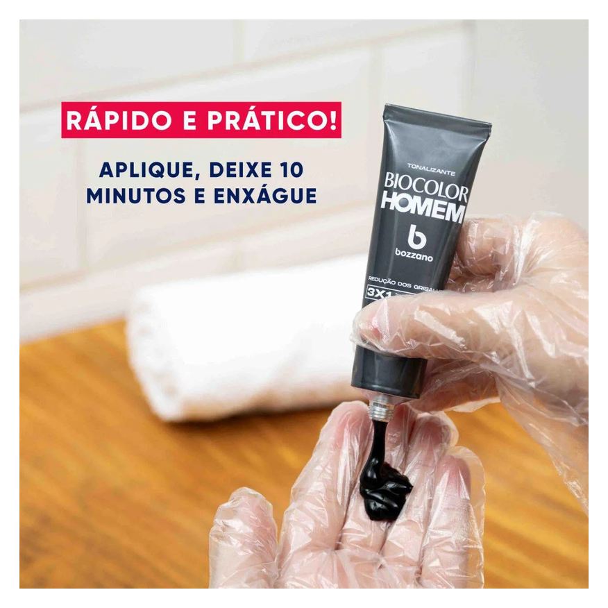 Bozzano Tonalizante de Cabelo Biocolor Homem - Redução dos Grisalhos