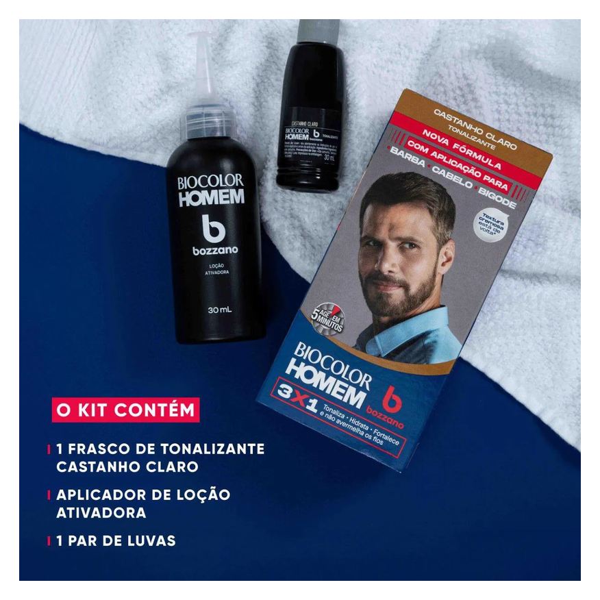 Bozzano Tonalizante de Cabelo Biocolor Homem - Castanho Claro