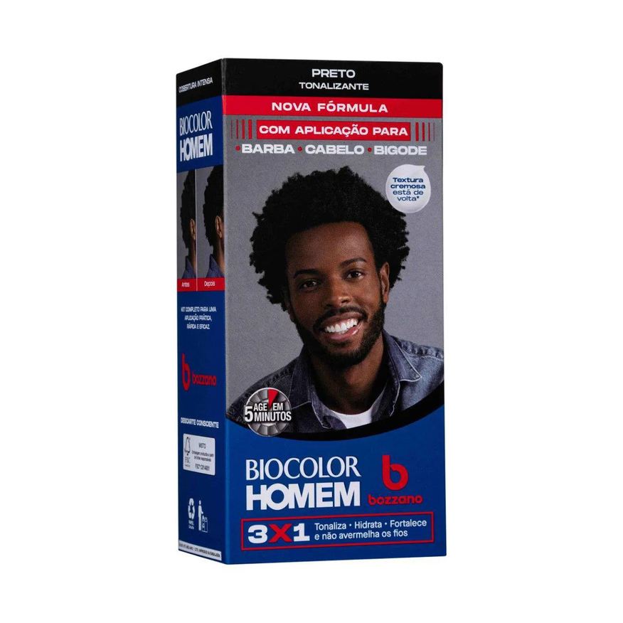 Bozzano Tonalizante de Cabelo Biocolor Homem - Preto